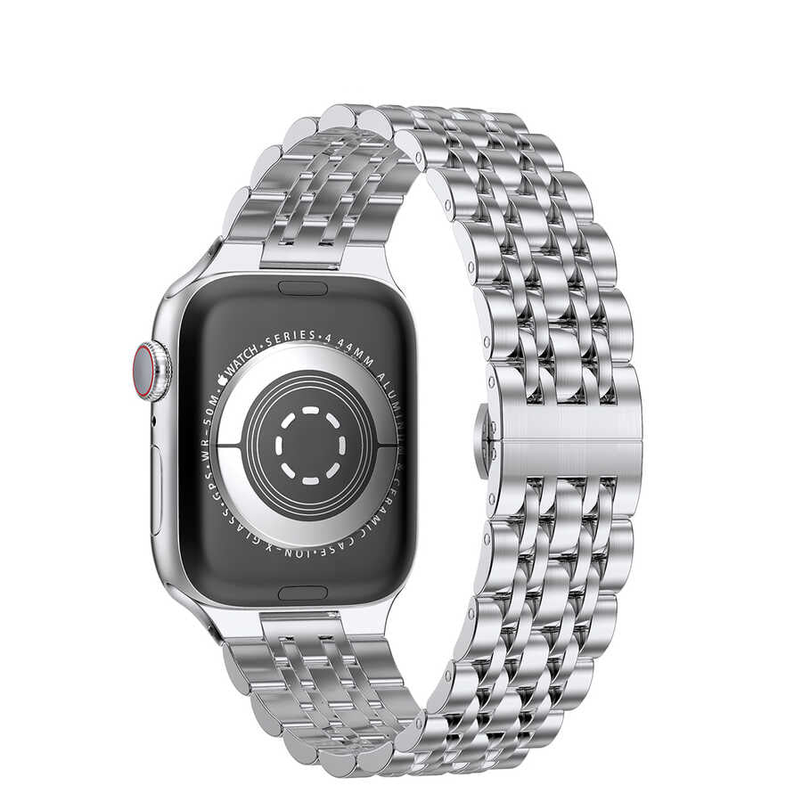 Watch Ultra 49mm Kordon Wiwu Seven Beads Steel Belt Metal Strap Kayış - 6 Watch Ultra 49mm Kordon Wiwu Seven Beads Steel Belt Metal Strap Kayış - 6